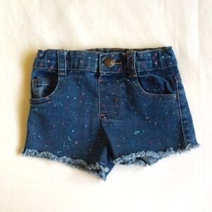 garanimals paint splatter cut off denim jean shorts 3T toddler girls